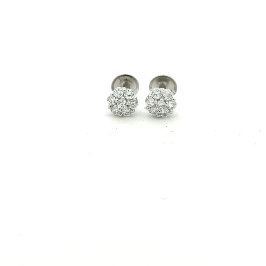Circle White Earrings