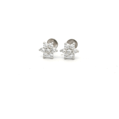 Satdani White Center Stone Earrings