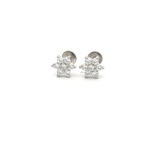 Satdani White Center Stone Earrings