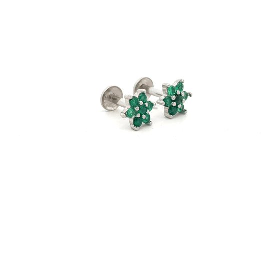 Satdani Green Center Stone Earrings