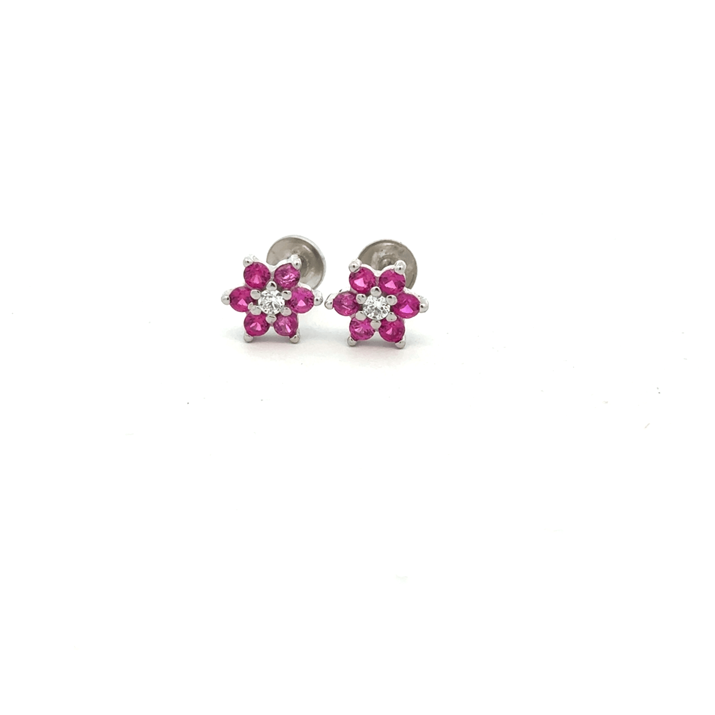 Satdani White Center Stone Earrings