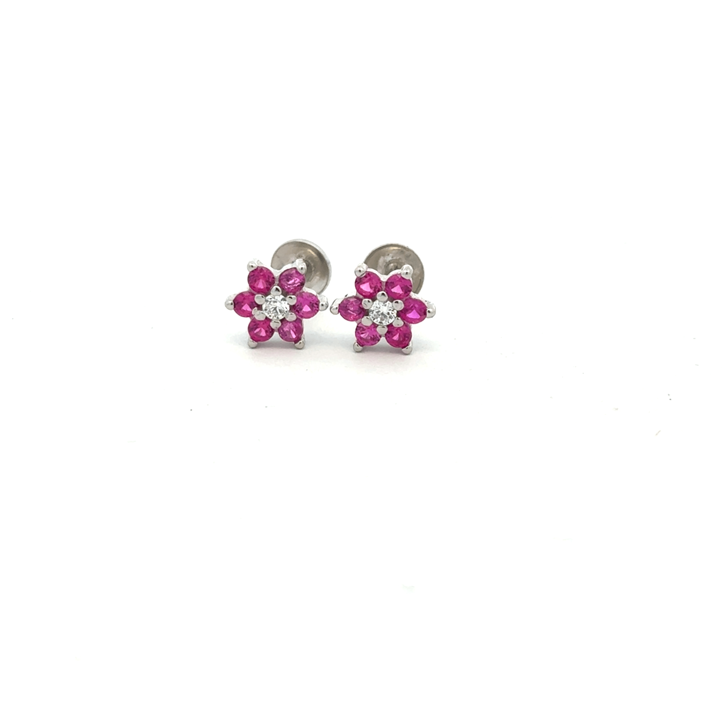Satdani White Center Stone Earrings