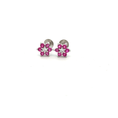 Satdani White Center Stone Earrings