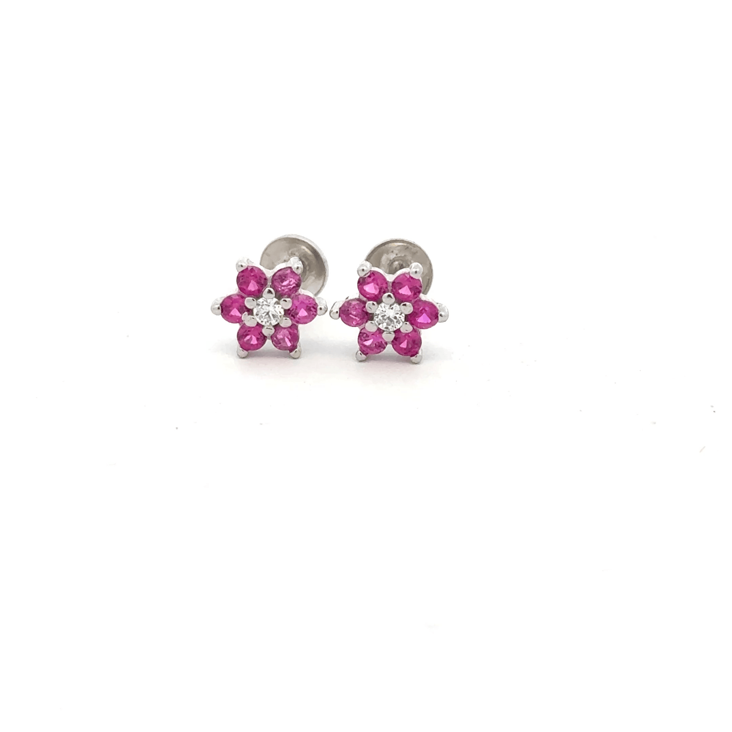 Satdani White Center Stone Earrings