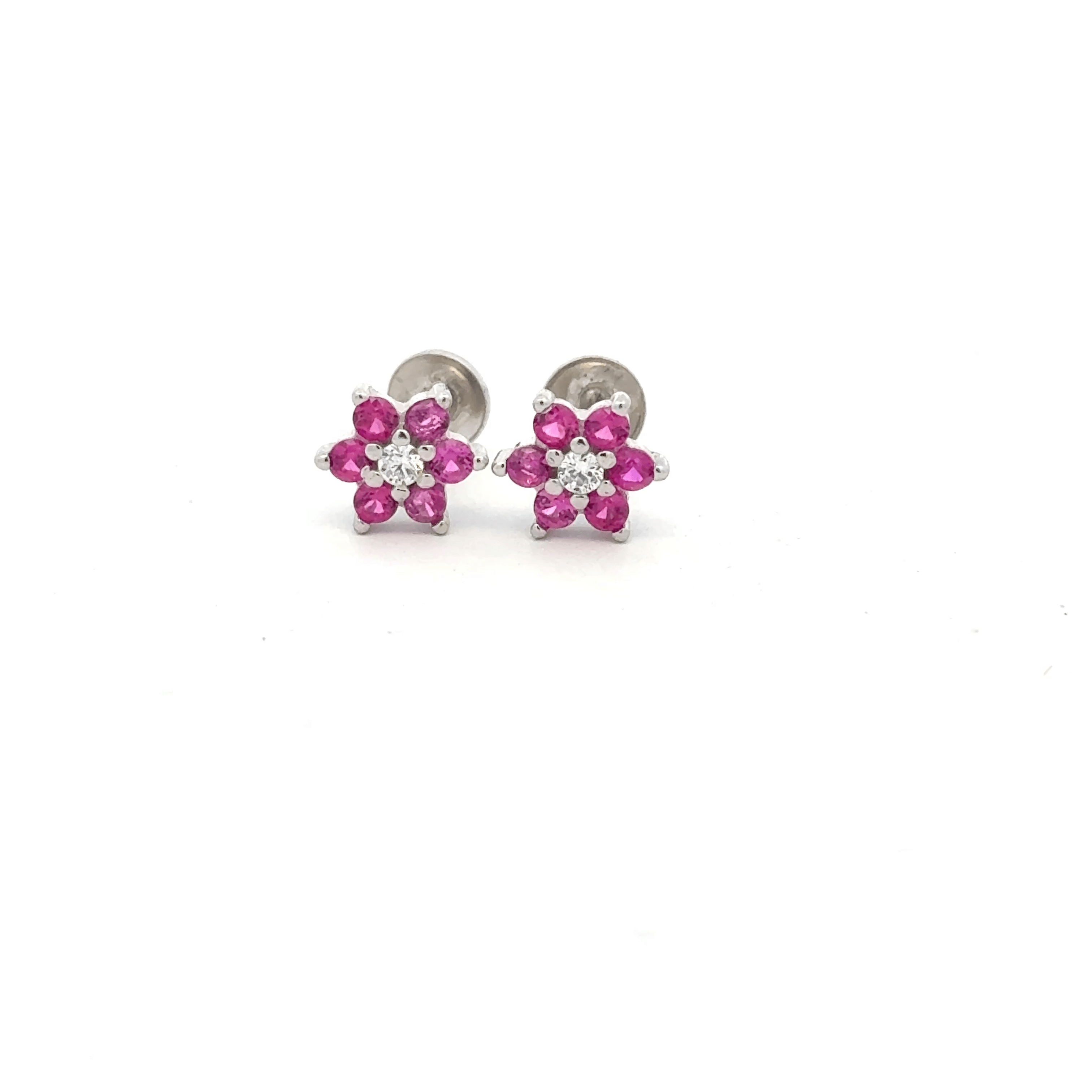 Satdani White Center Stone Earrings