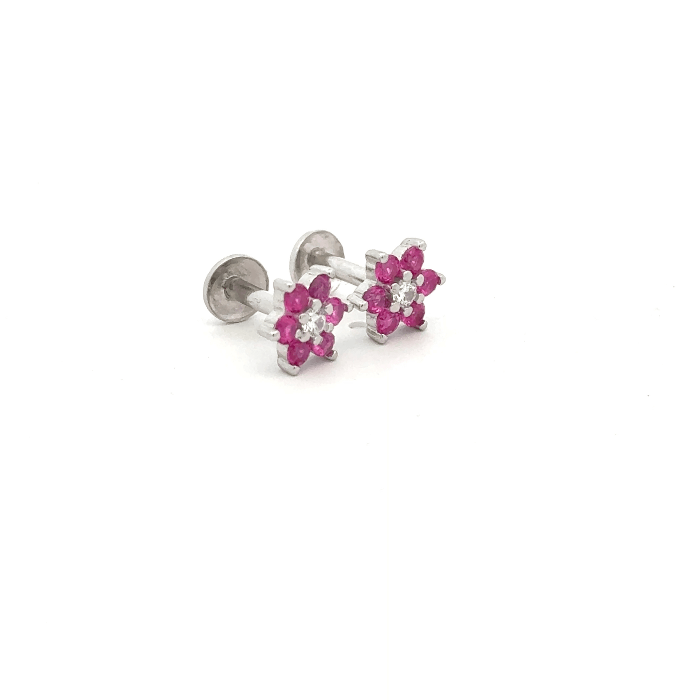 Satdani White Center Stone Earrings