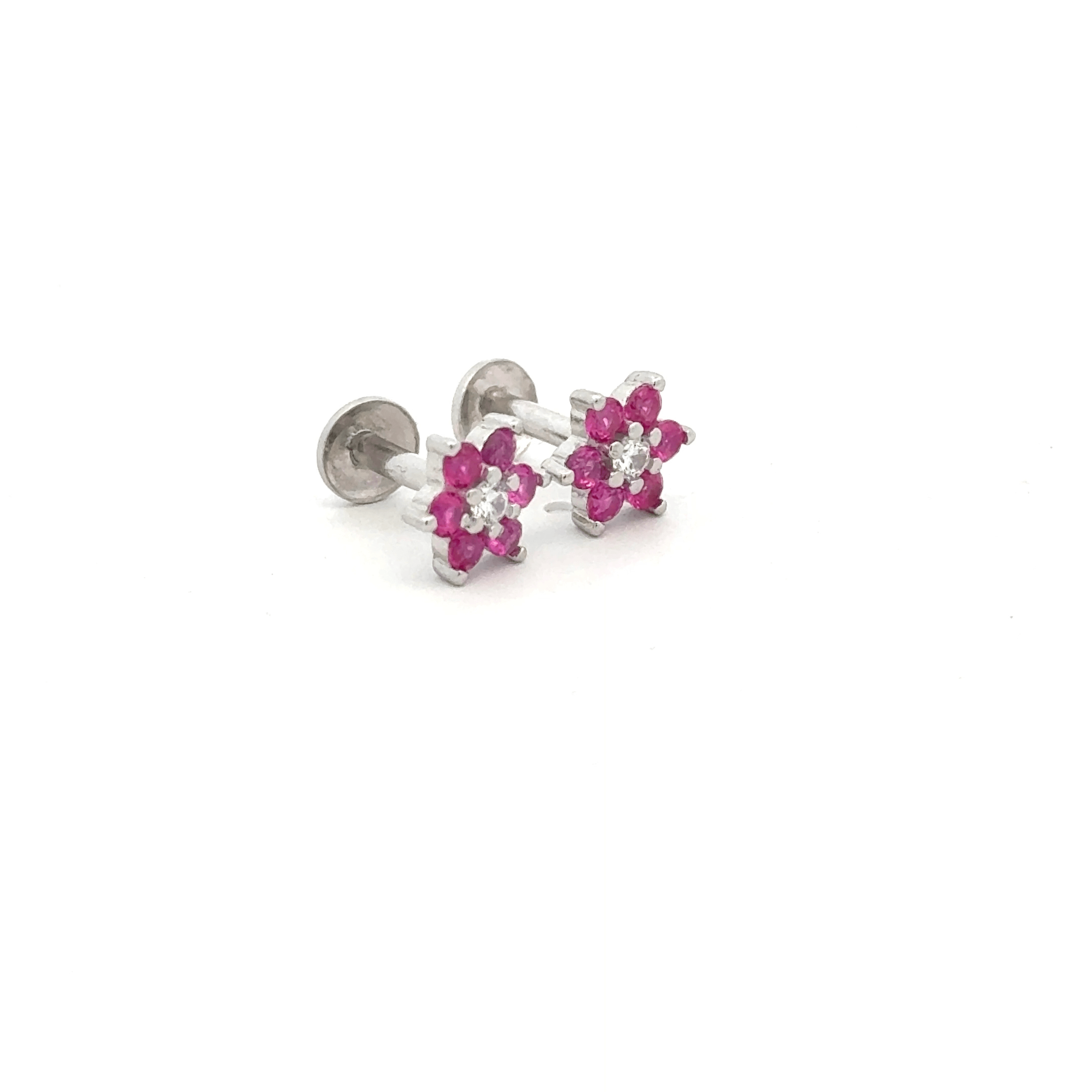 Satdani White Center Stone Earrings