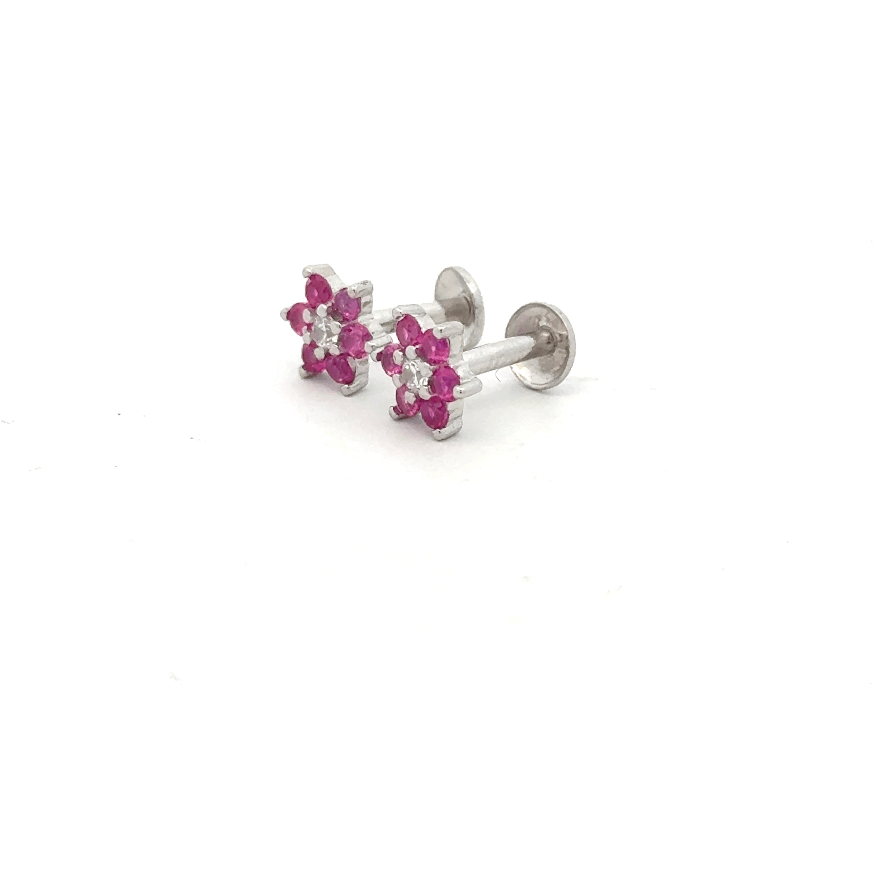 Satdani White Center Stone Earrings