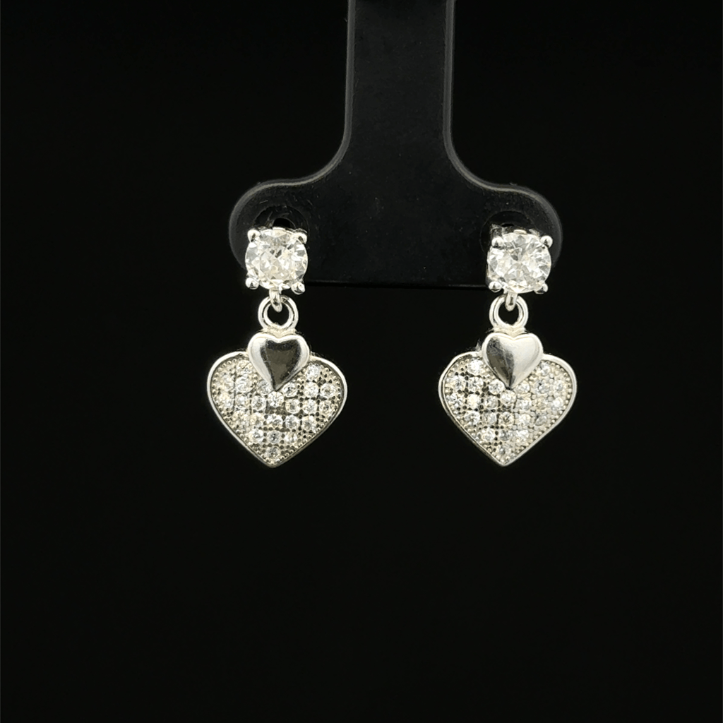 Heart shape drop earrings