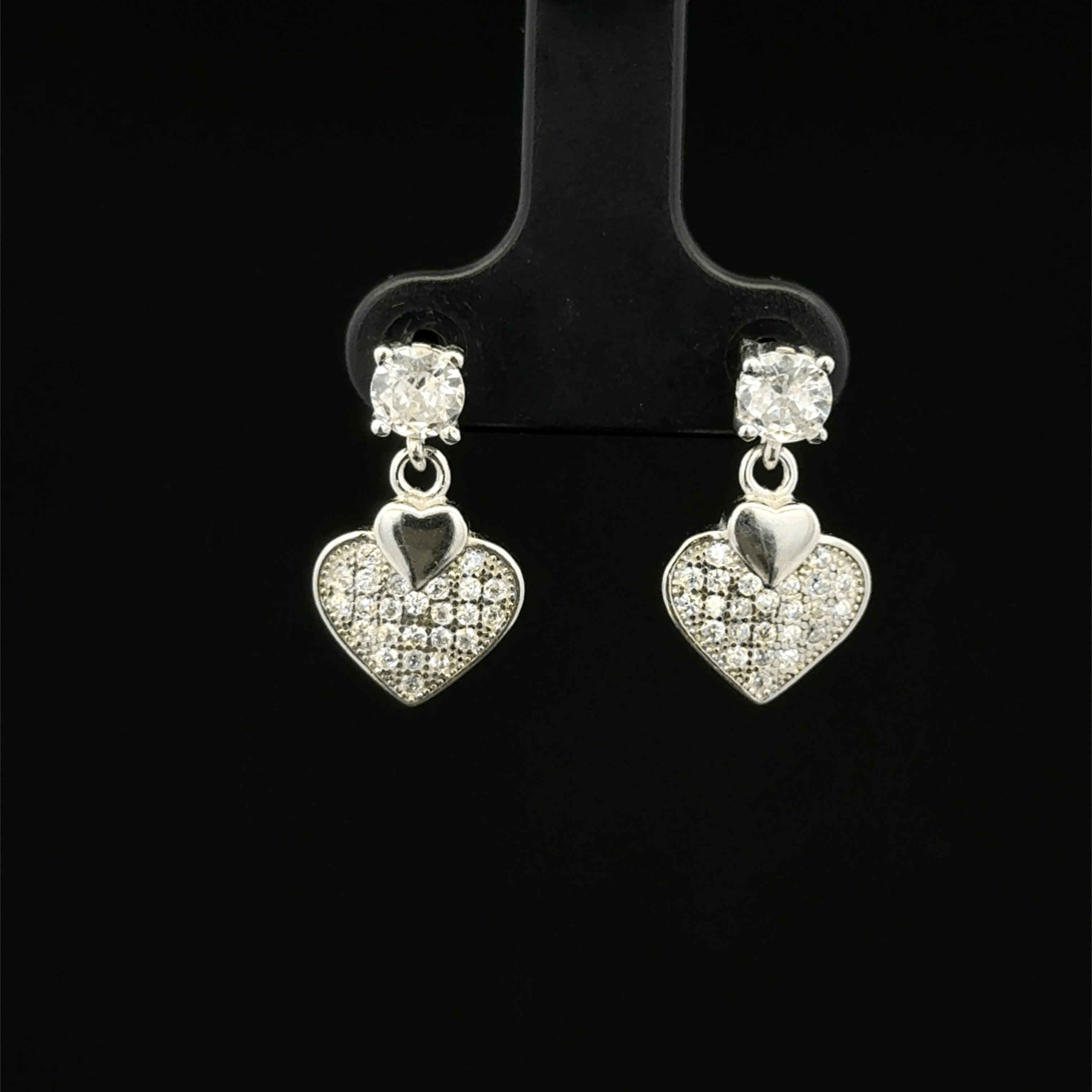 Heart shape drop earrings