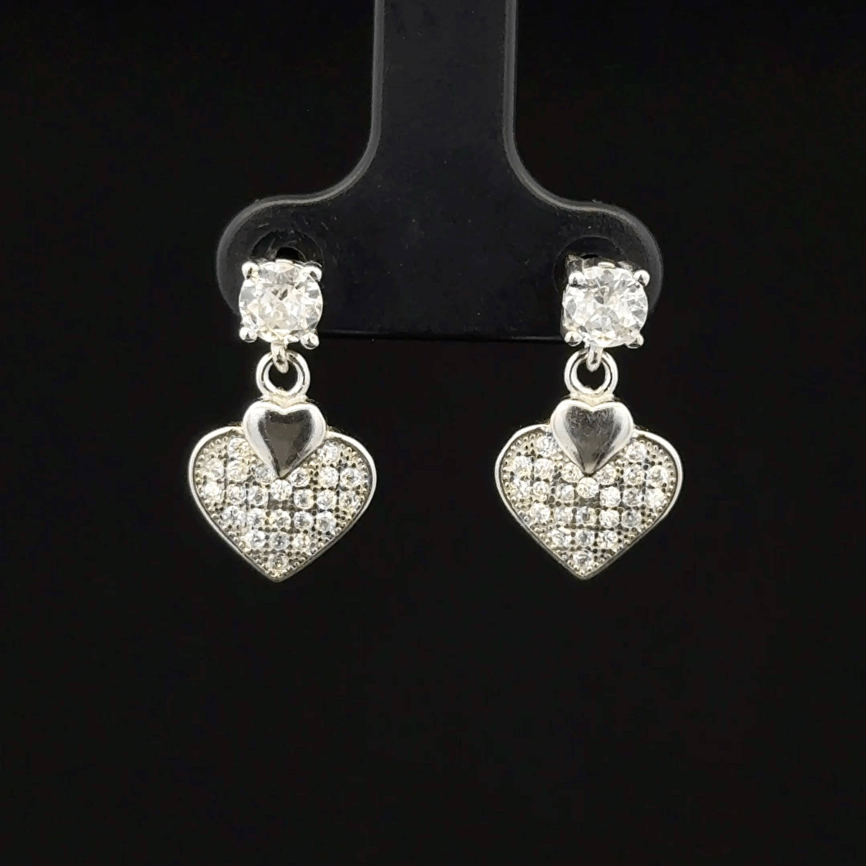 Heart shape drop earrings