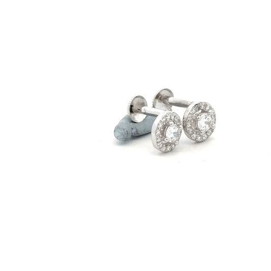 White Stone Earrings