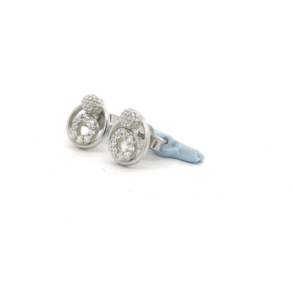 Circle White Stone Earrings