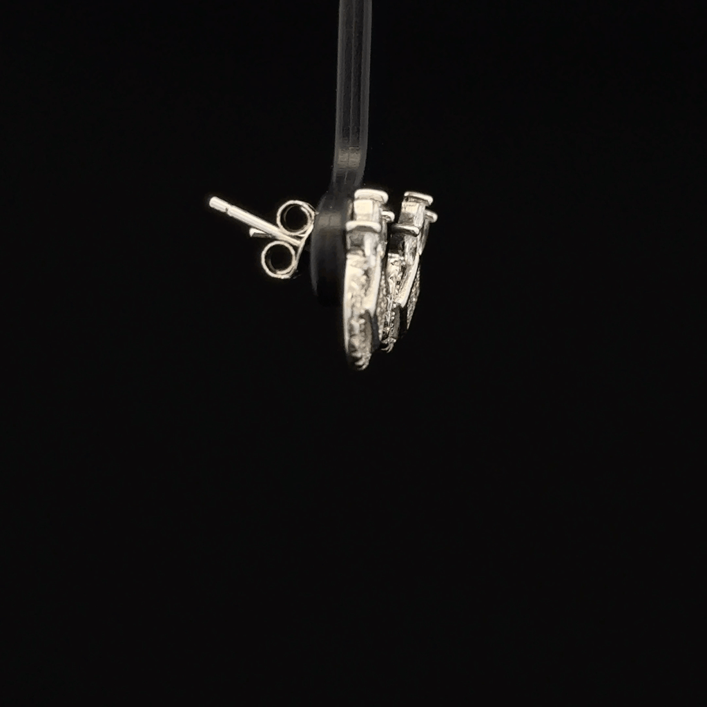 Lotus Leaf Crystal Stud Earrings