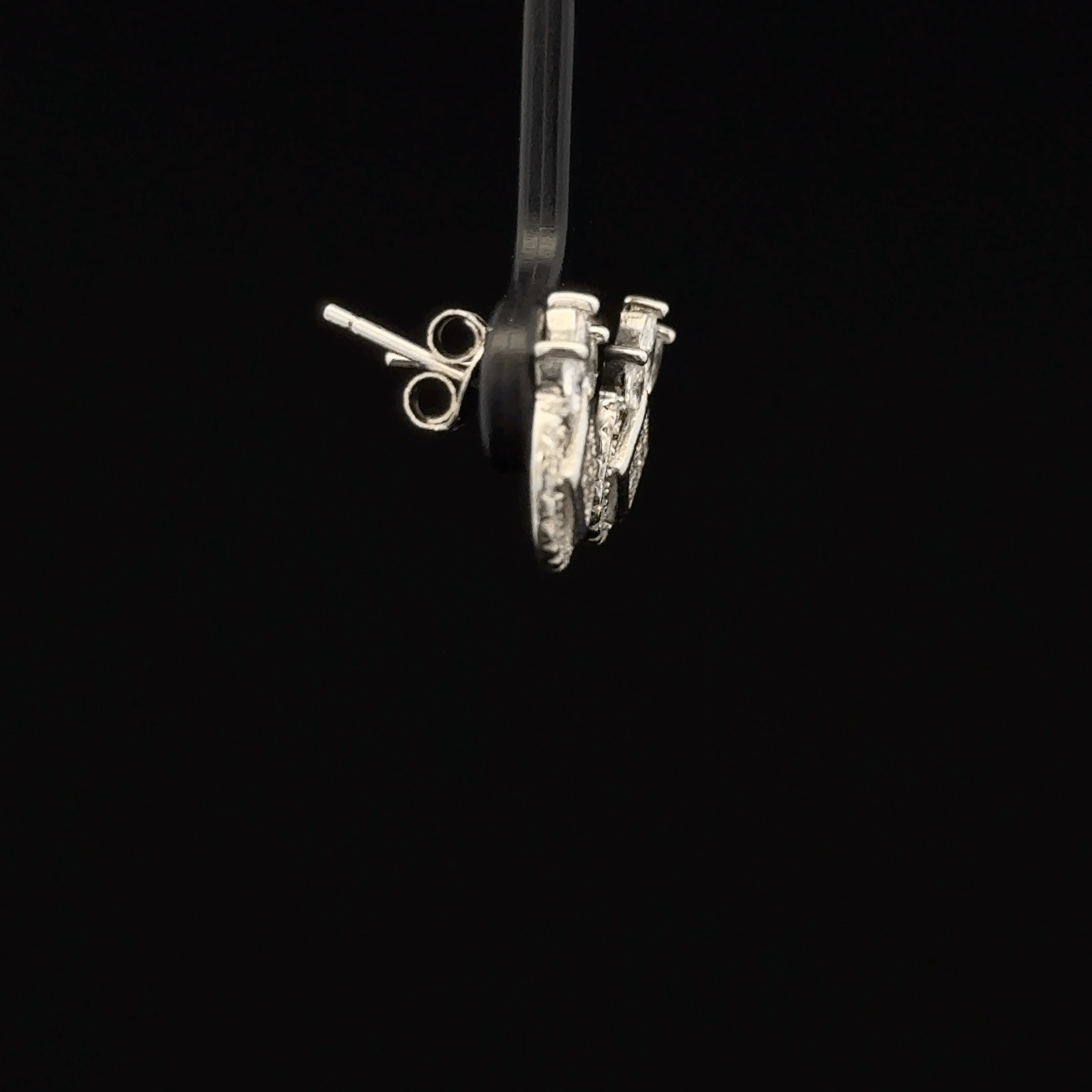 Lotus Leaf Crystal Stud Earrings