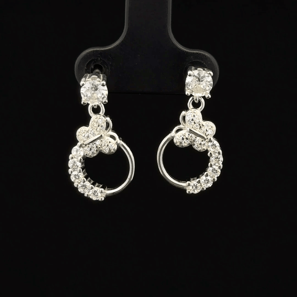 Butterfly with circle hanging Earrings