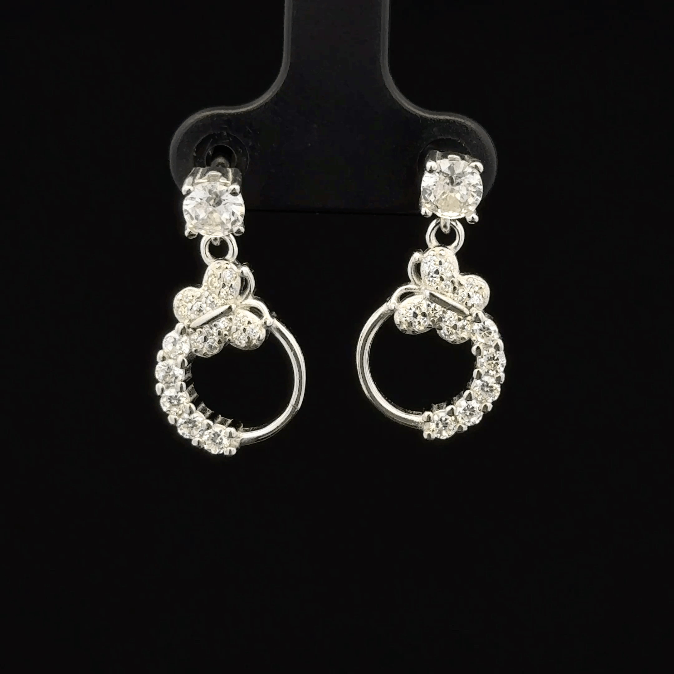 Butterfly with circle hanging Earrings