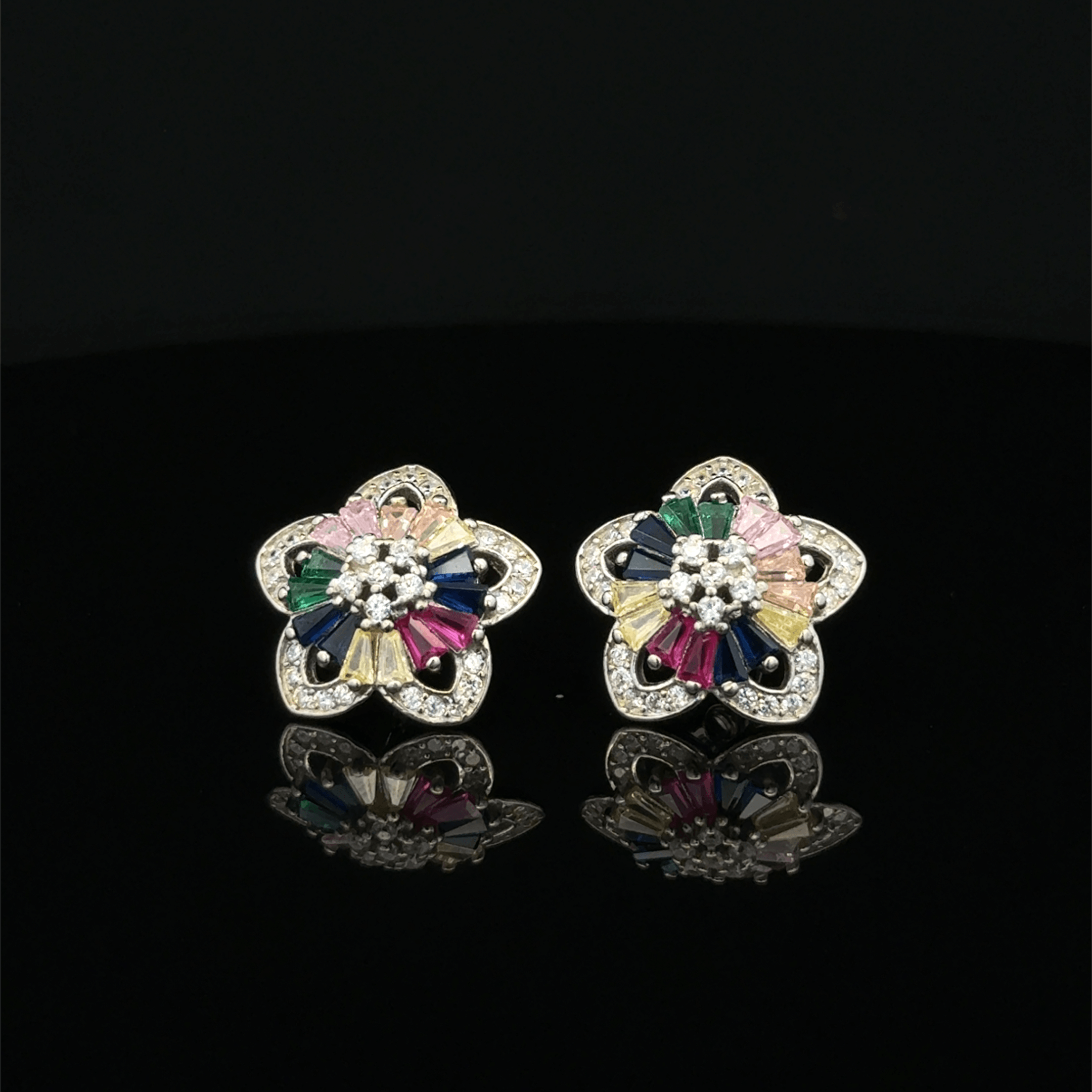 Chroma multi color Blossom earrings