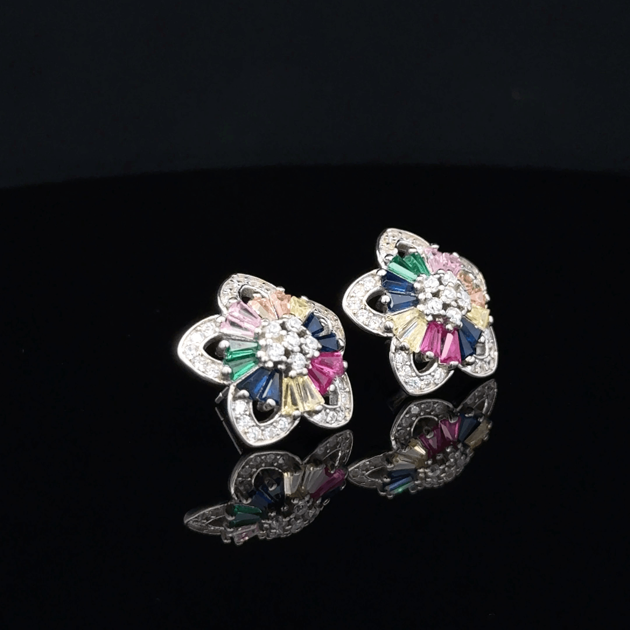 Chroma multi color Blossom earrings