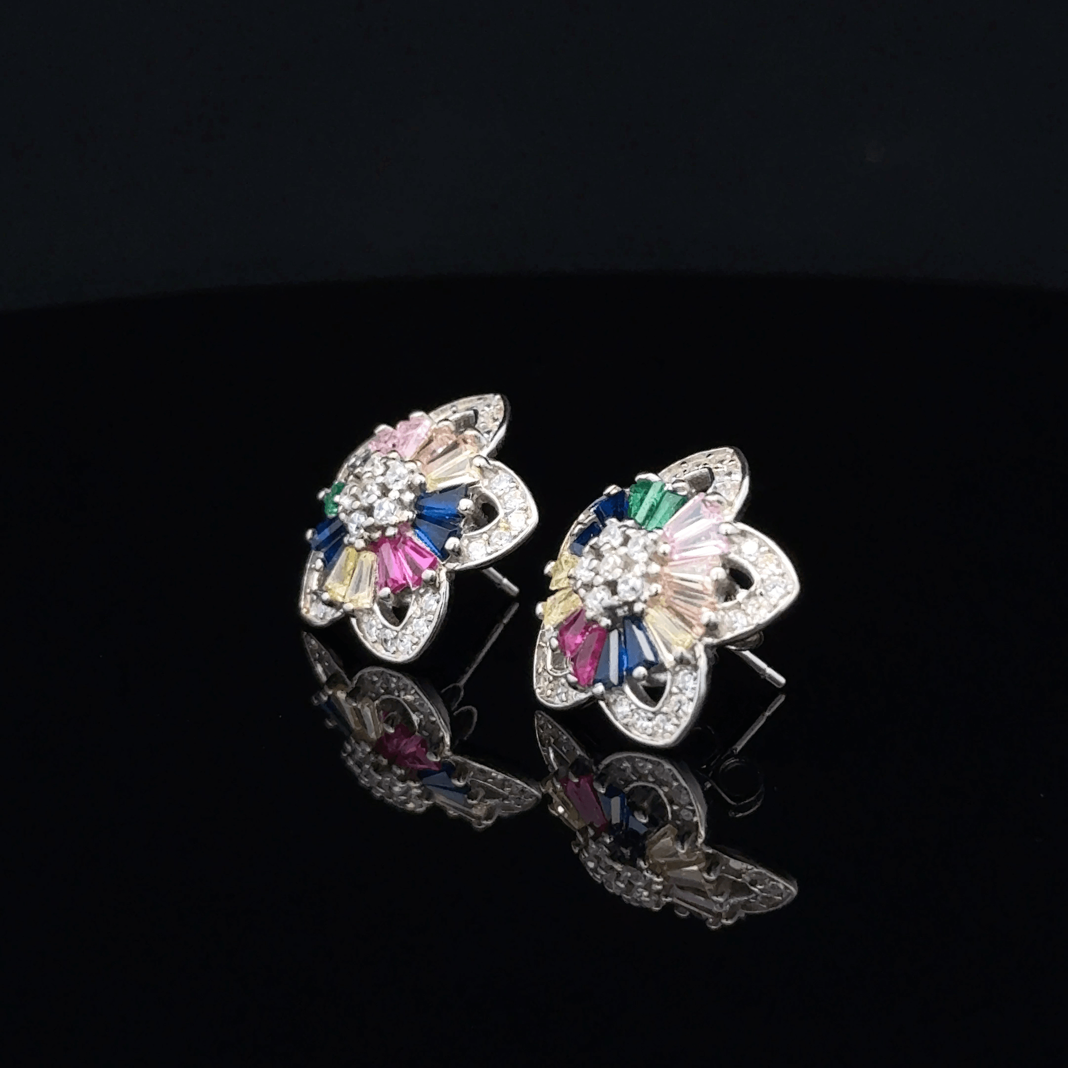 Chroma multi color Blossom earrings