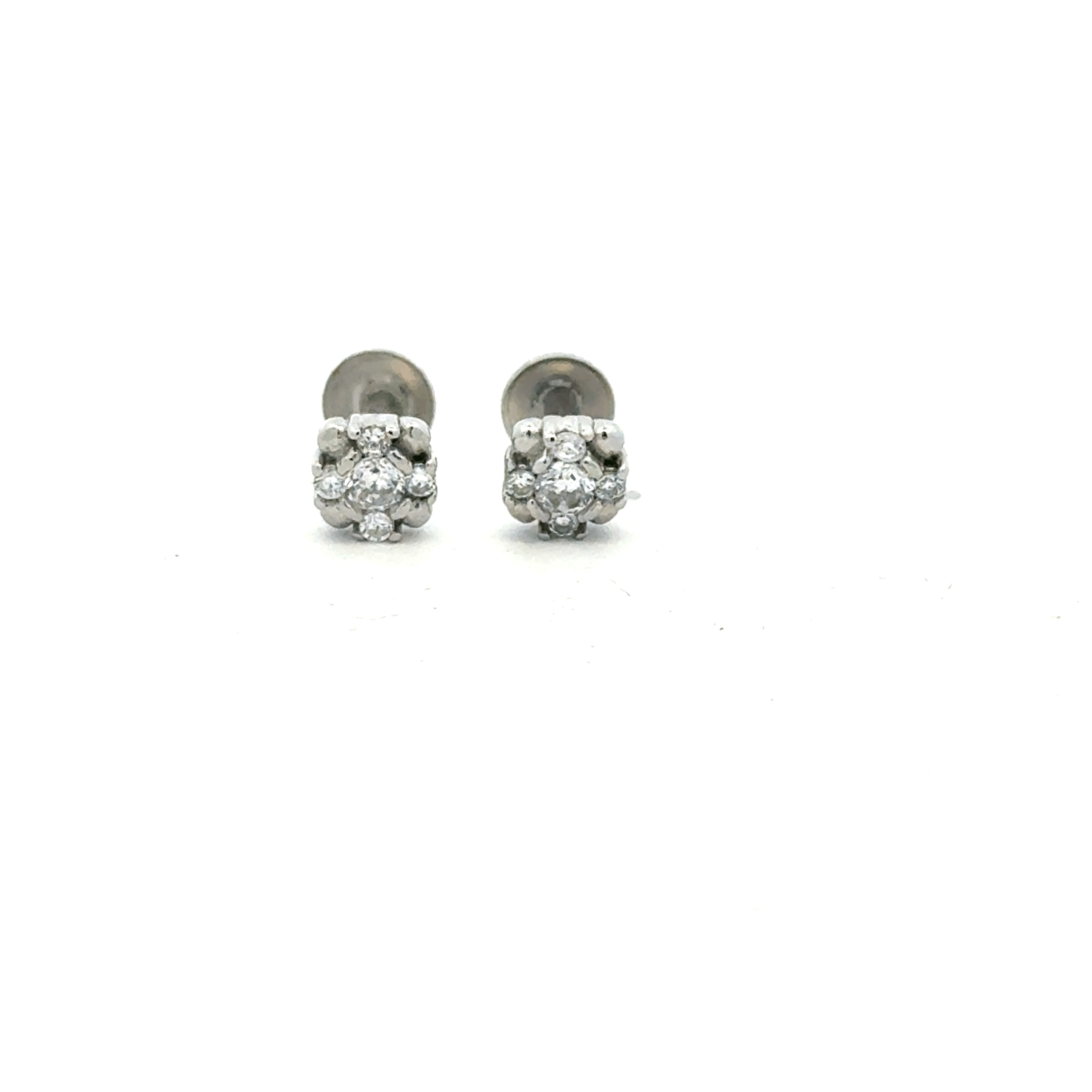 Multistone white earrings
