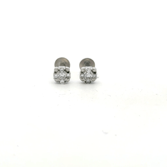 Multistone white earrings