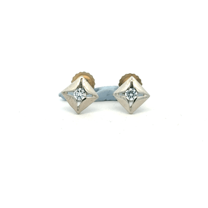 Single Stone Square Earrings