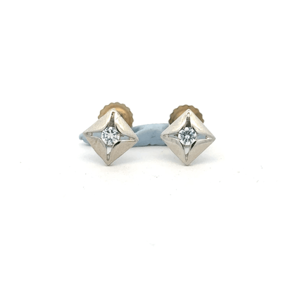 Single Stone Square Earrings