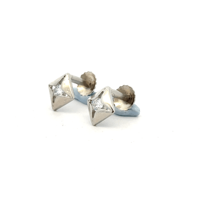 Single Stone Square Earrings
