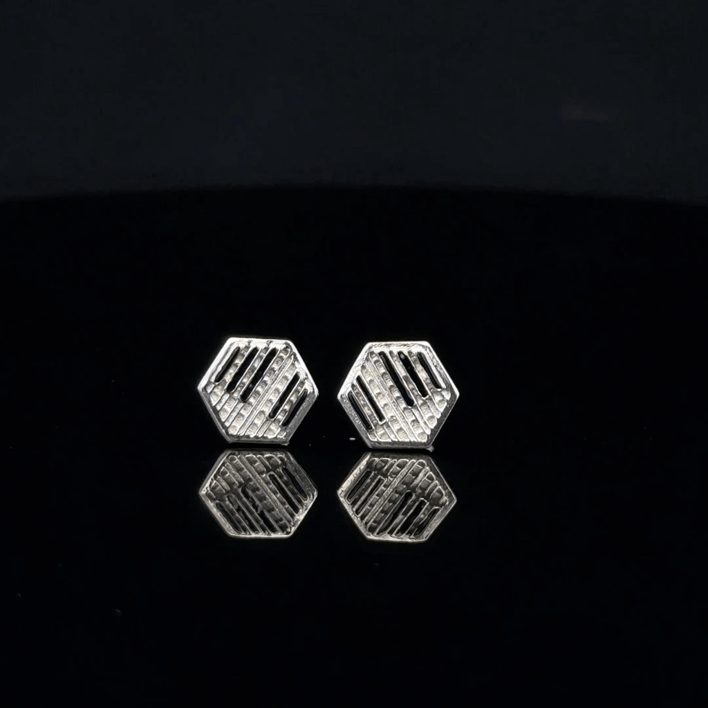Minimalist Textured Honeycomb earrings