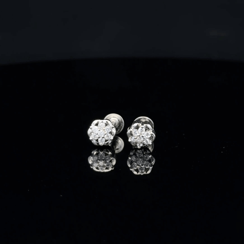 Seven-Stone Crystal Flower Cluster Earrings