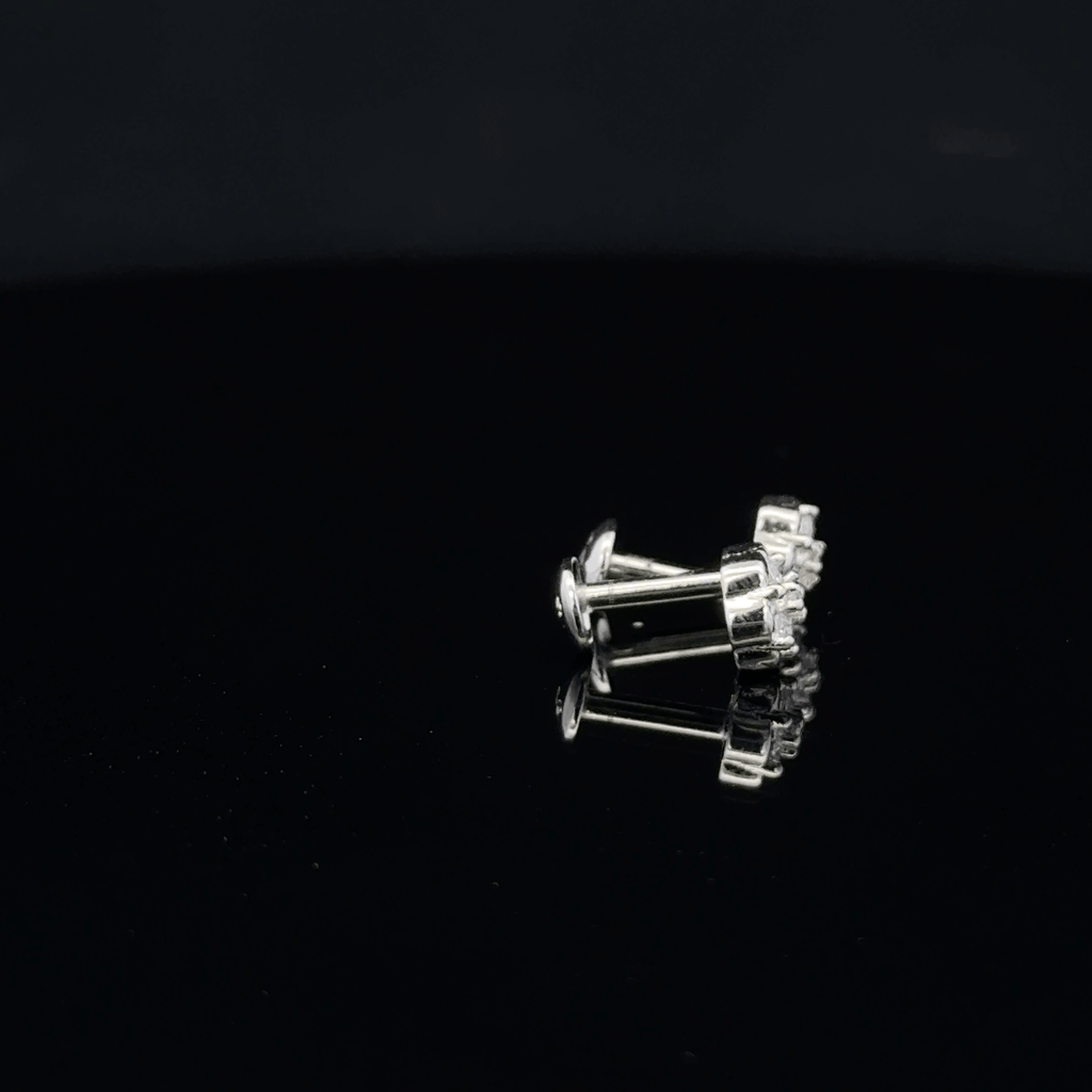 Seven-Stone Crystal Flower Cluster Earrings
