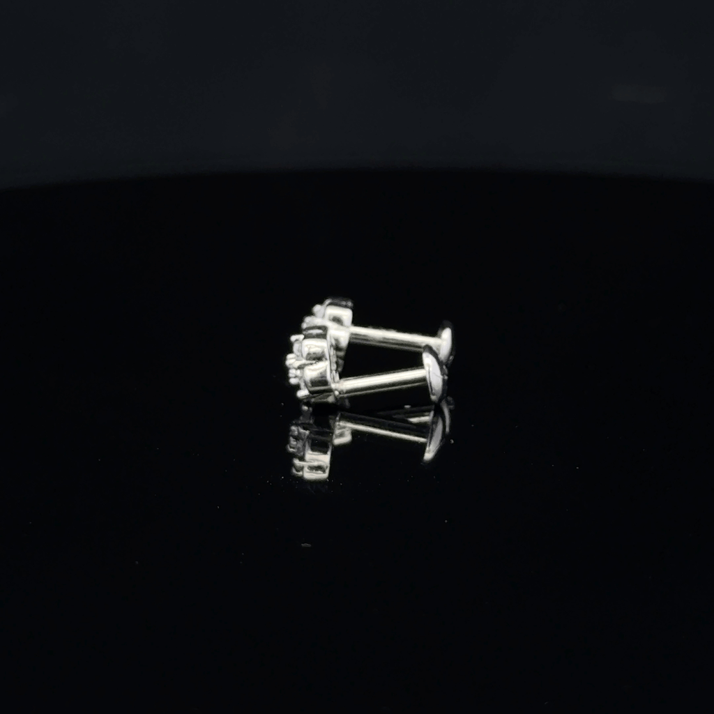 Seven-Stone Crystal Flower Cluster Earrings
