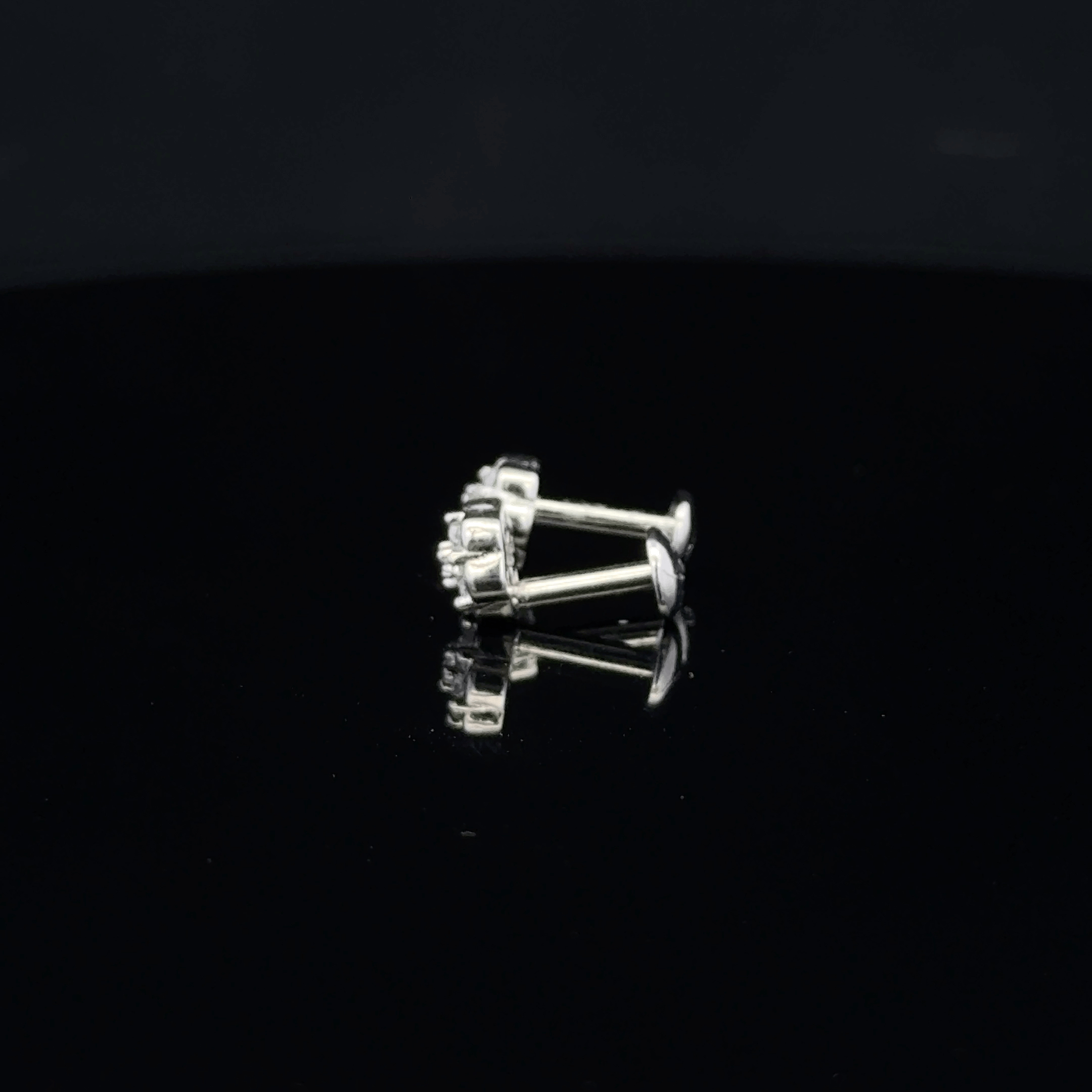 Seven-Stone Crystal Flower Cluster Earrings