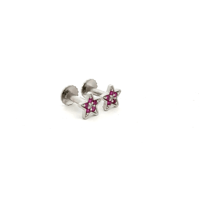 Star Red Stone Earring