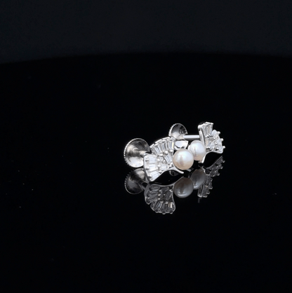 Pearl Leaf Earrings