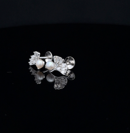 Pearl Leaf Earrings