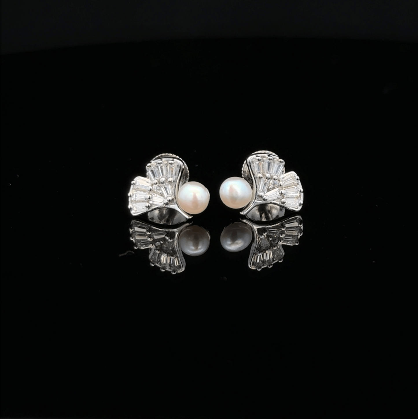 Pearl Leaf Earrings