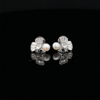 Pearl Leaf Earrings