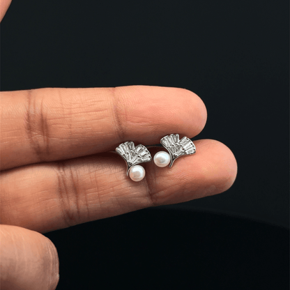 Pearl Leaf Earrings