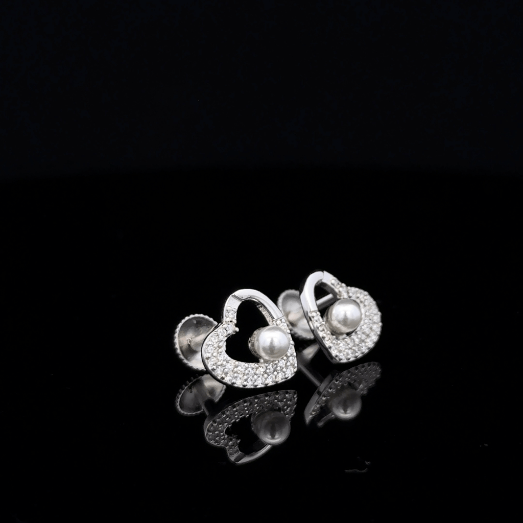 Pearl Heart Earrings