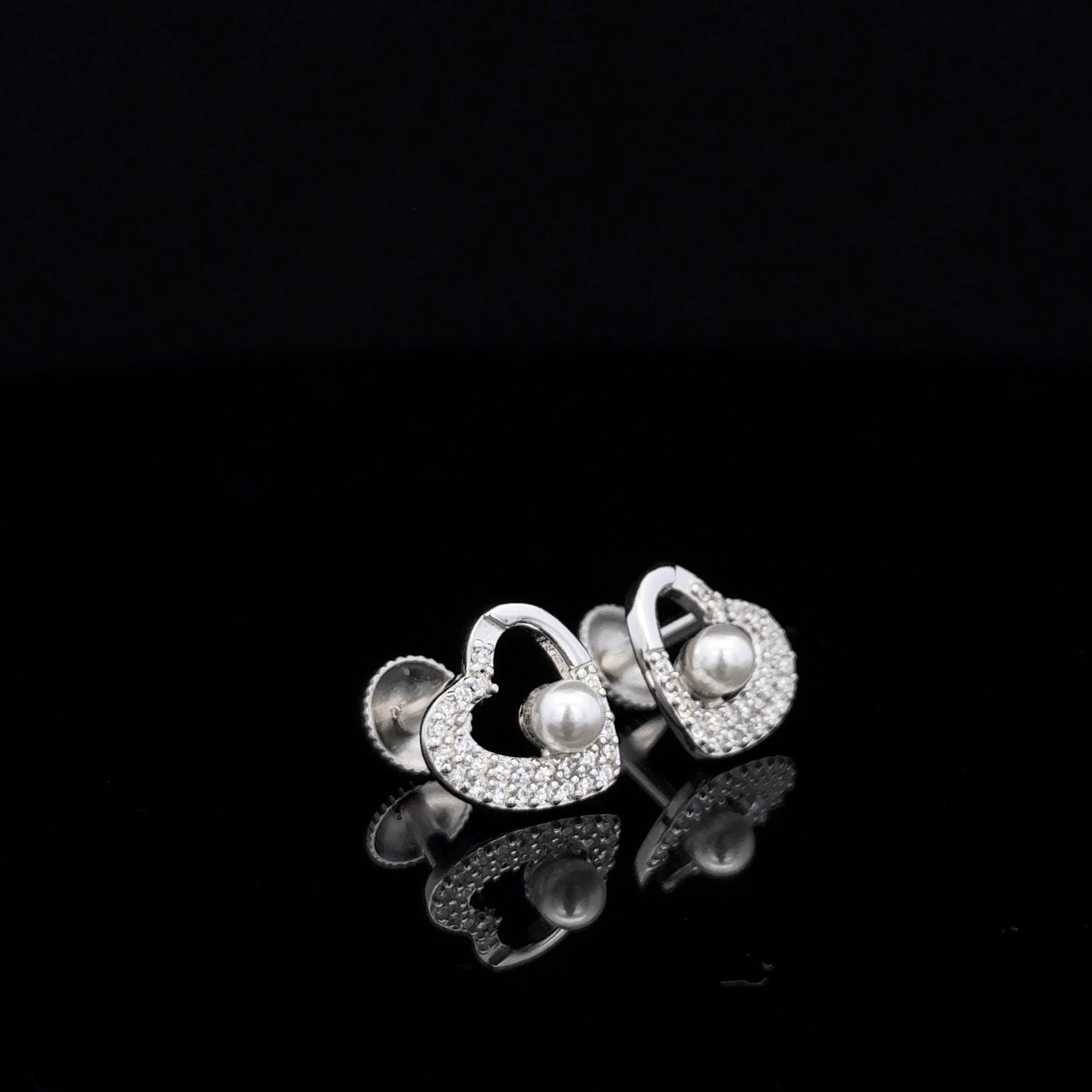 Pearl Heart Earrings