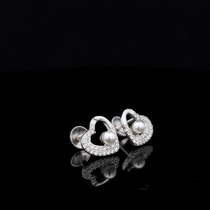 Pearl Heart Earrings