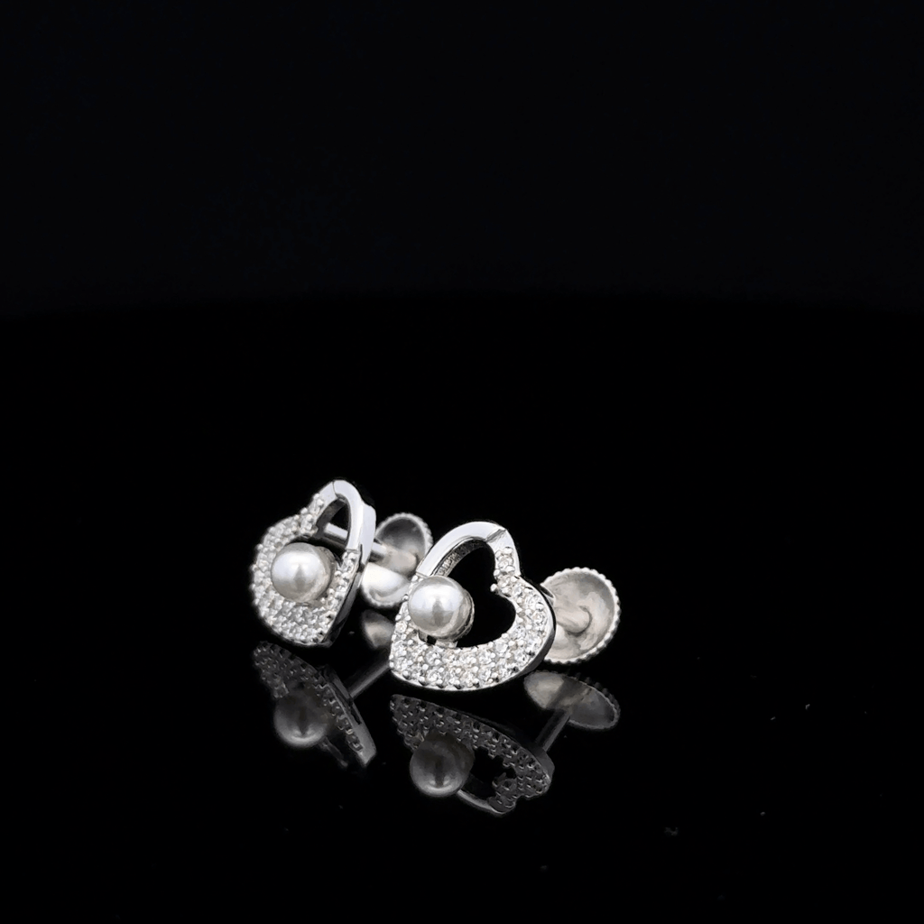 Pearl Heart Earrings