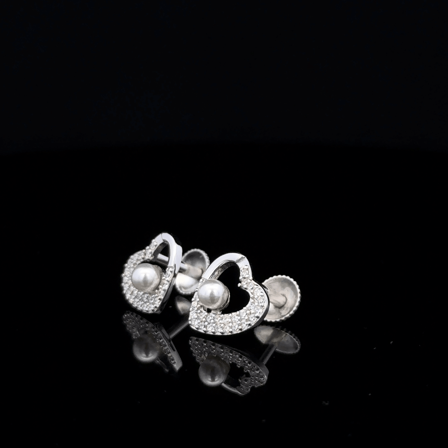 Pearl Heart Earrings