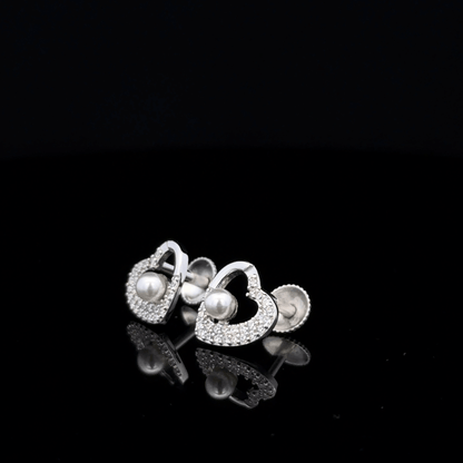 Pearl Heart Earrings