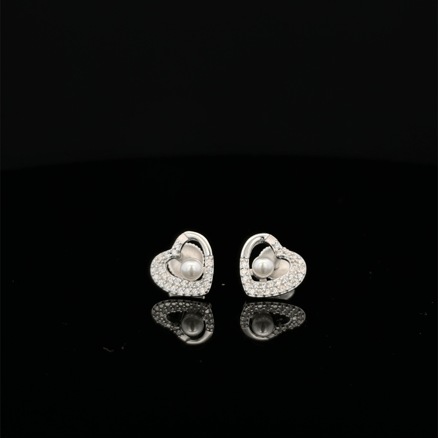 Pearl Heart Earrings