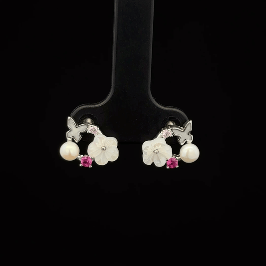 Flower Butterfly Earrings
