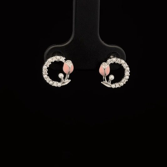 Peach Flower Earrings