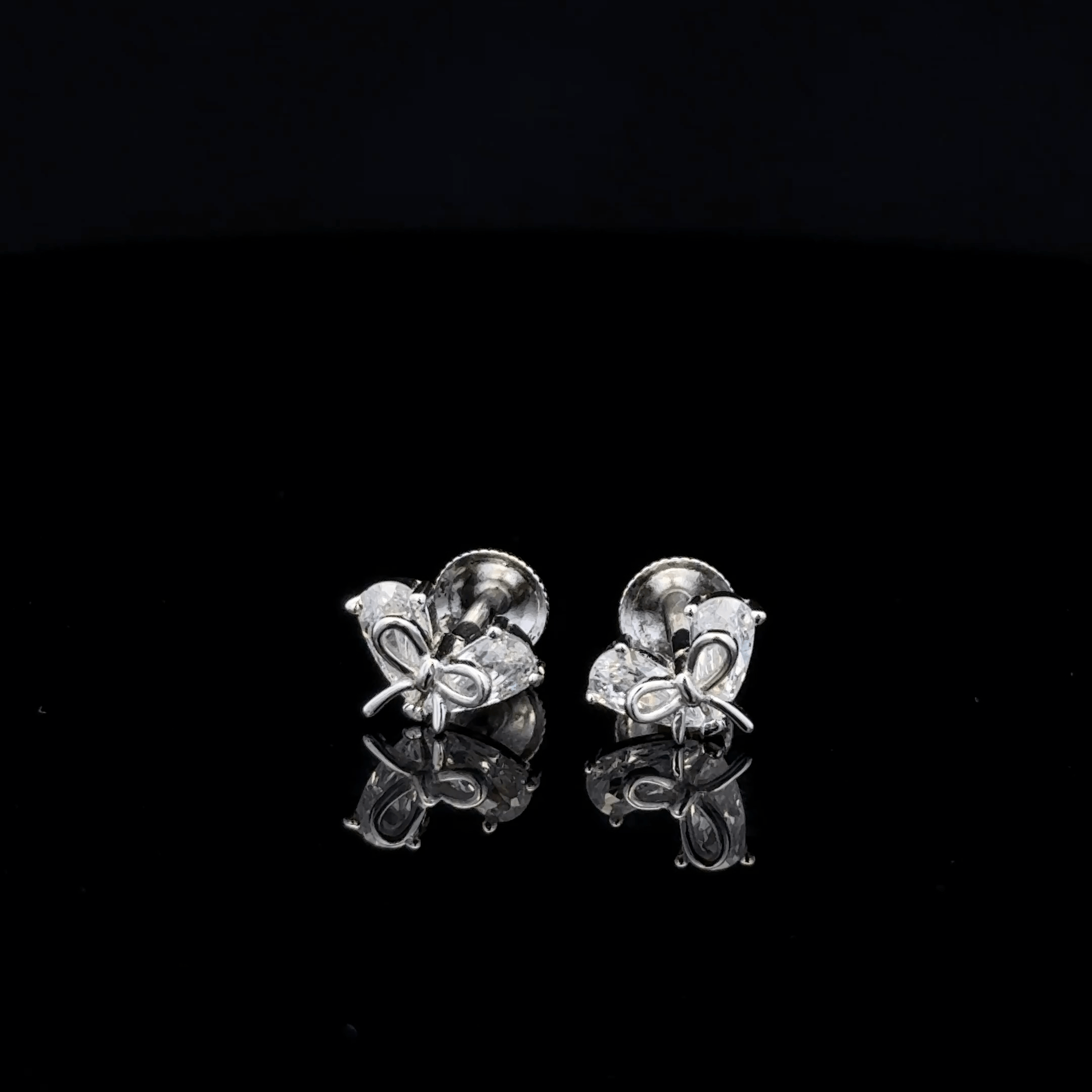 Bow Heart Earrings